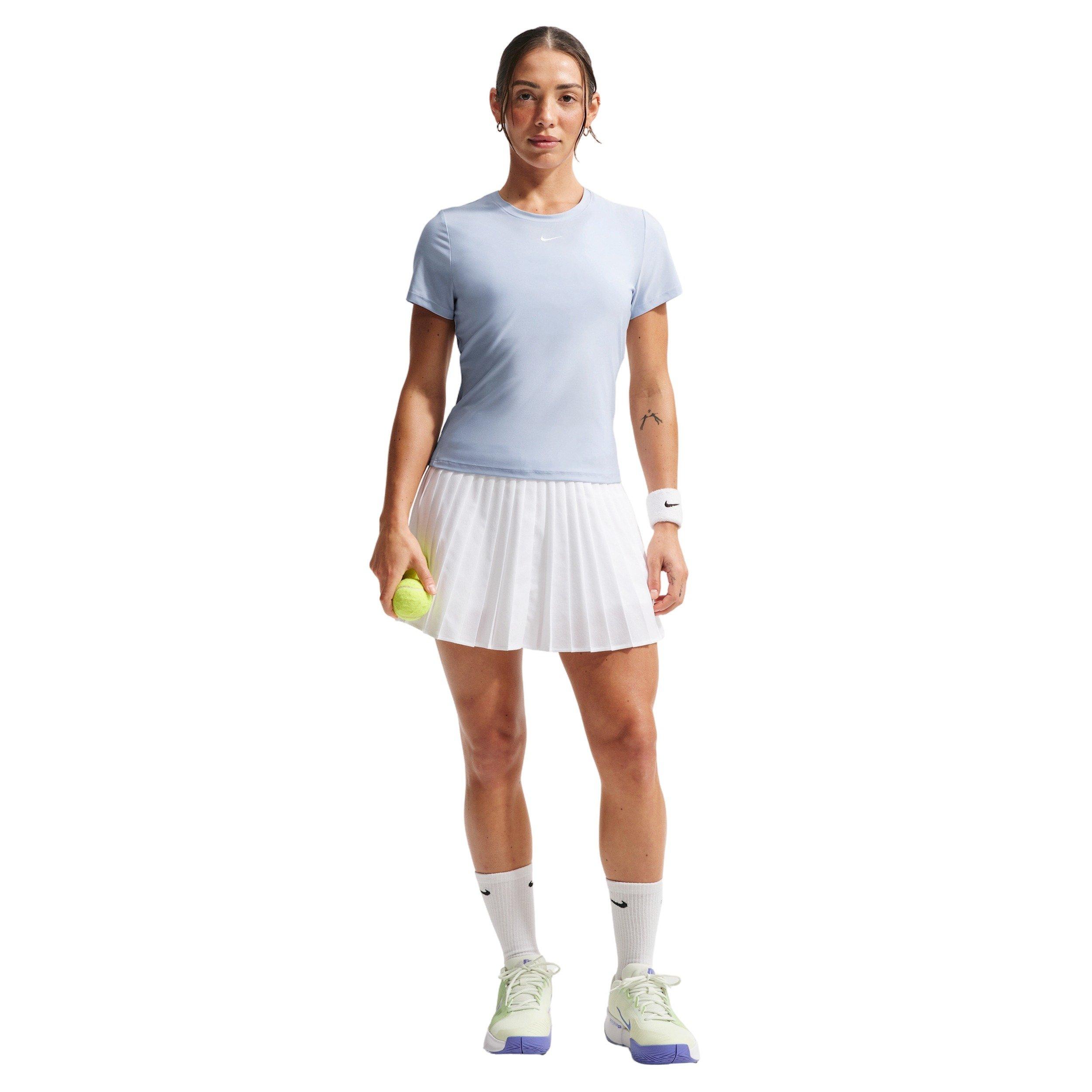 Nike Women's Victory Dri-FIT Short-Sleeve Tennis Top - Blue/White - BLUE/WHITE